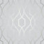 Apex Geometric Trellis Wallpaper Stone and Silver Fine Decor FD41995