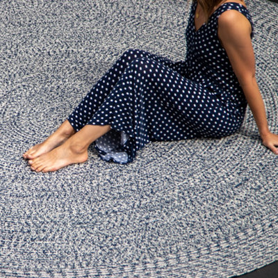 Apollo 350cm Round Indoor and Outdoor Rug in Prussian Blue