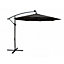 Apollo Banana Cantilever Parasol with Built in LED Lights Black