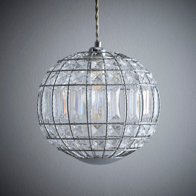 Apollo Chrome and Clear Acrylic Beads Light Pendant