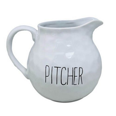 Apollo Dimples White Ceramic Pitcher