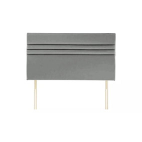 Apollo Plush Velvet 2ft6 Small Single 20" Headboard -  Silver