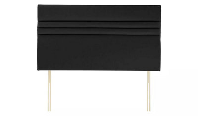 Apollo Plush Velvet 3ft Single 20" Headboard -  Black