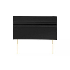 Apollo Plush Velvet 4ft6 Double 20" Headboard -  Black