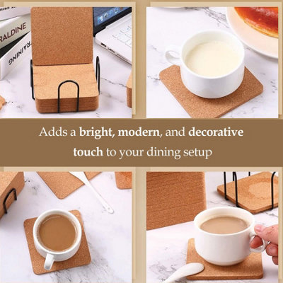Apollo Square Cork Coaster Set 6 Piece Table Placemats Set