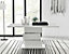 Apollo White High Gloss and Chrome 6 Seater Dining Table with Statement Structural Plinth Leg for Stunning Modern Dining Room