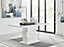 Apollo White High Gloss and Chrome 6 Seater Dining Table with Statement Structural Plinth Leg for Stunning Modern Dining Room