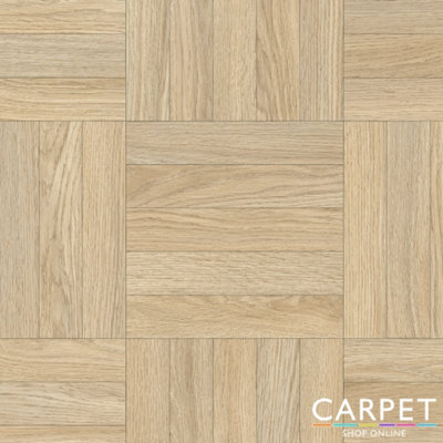 Apollo Wicker Square Basket Oak Wood Vinyl Floor Sample 20cm x 28cm
