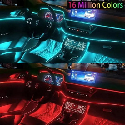 APP Control 5-In-1 RGB LED Interior Strip Light Car Ambient Atmosphere ...