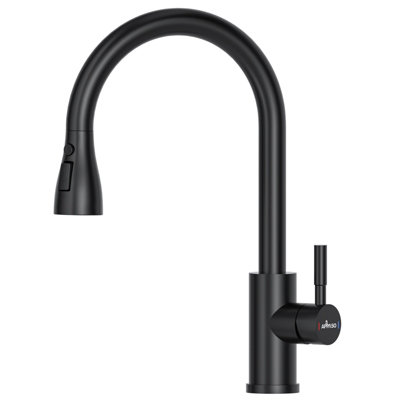 Appaso Black Kitchen Tap with Pull Out Spray, 3 Spray Modes