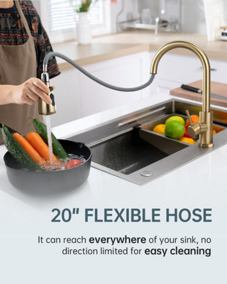 APPASO Gold Pull-Out Kitchen Mixer Tap with 3 Spray Modes