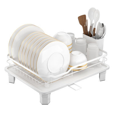 Appaso Stainless Steel Dish Drying Rack White Kitchen Organizer