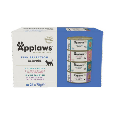 Applaws Cat Tin MP Fish Selection in Broth (24x70g)