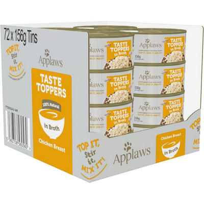 Applaws Taste Toppers Natural Dog Tin Chicken Breast in Broth 72 x 156g