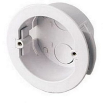Appleby SB639 34, 62mm Plastic Circular Lining / Cavity Wall Box - White