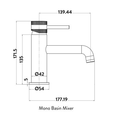 Apres Brushed Brass Mono Basin Mixer+Waste