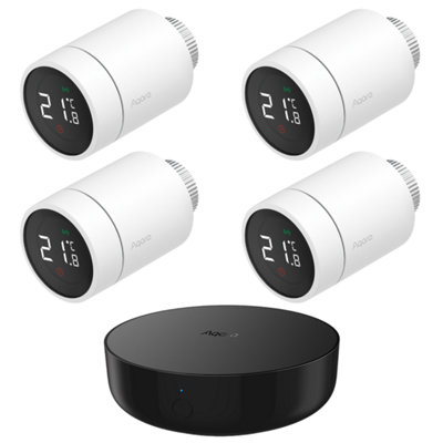 Aqara Smart Home Radiator Thermostat Four Pack with Aqara Smart Hub M2