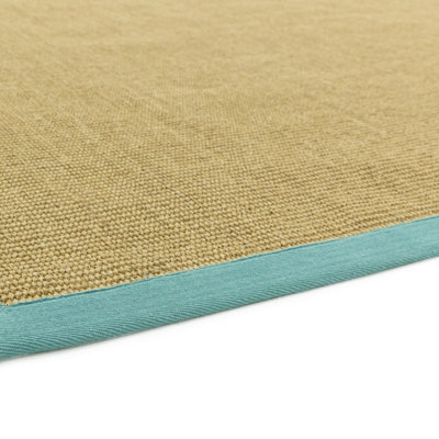 Aqua Bordered Plain Modern Easy to clean Rug for Dining Room Bed Room and Living Room-200cm X 300cm