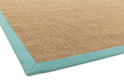 Aqua Bordered Plain Modern Easy to clean Rug for Dining Room Bed Room and Living Room-200cm X 300cm