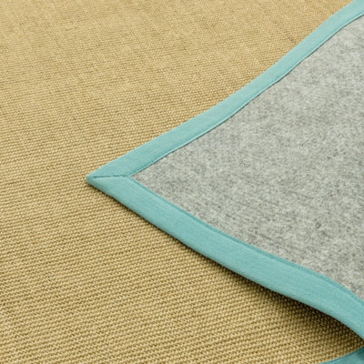 Aqua Bordered Plain Modern Easy to clean Rug for Dining Room Bed Room and Living Room-200cm X 300cm