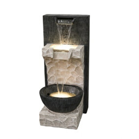 Aqua Creations 2 Fall Cascade Solar Water Feature with Protective Cover