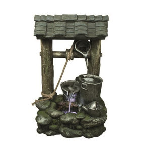 Aqua Creations 3 Bucket Wishing Well Solar Water Feature with Protective Cover