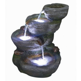 Aqua Creations 3 Fall Rock Mains Plugin Powered Water Feature with Protective Cover