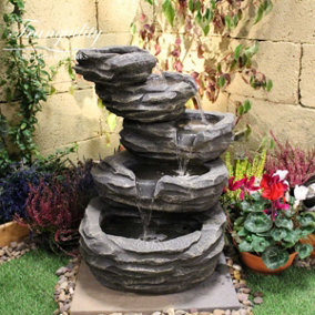 Aqua Creations 3 Tier Classic Stone Fountain Solar Water Feature