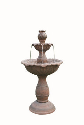 Aqua Creations 3 Tier Rust Fountain Solar Water Feature with Protective Cover