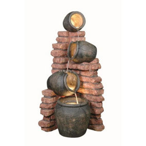 Aqua Creations 4 Pots on Brick Mains Plugin Powered Water Feature with Protective Cover
