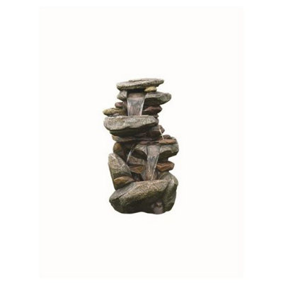 Aqua Creations 5 Fall Boulder Mains Plugin Powered Water Feature with Protective Cover