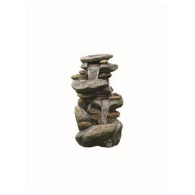 Aqua Creations 5 Fall Boulder Solar Water Feature with Protective Cover