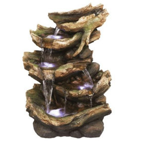 Aqua Creations 6 Fall Driftwood Solar Water Feature with Protective Cover
