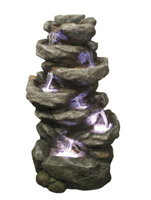 Aqua Creations 6 Fall Rock Mains Plugin Powered Water Feature with Protective Cover