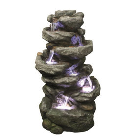 Aqua Creations 6 Fall Rock Mains Plugin Powered Water Feature with Protective Cover