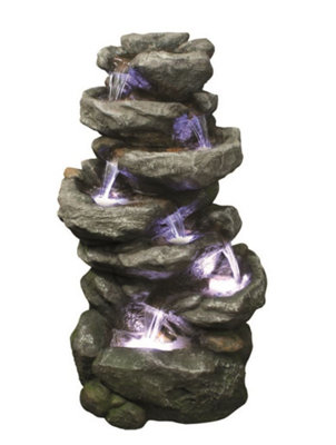 Aqua Creations 6 Fall Rock Solar Water Feature with Protective Cover