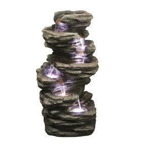 Aqua Creations 6 Fall Slate Mains Plugin Powered Water Feature with Protective Cover