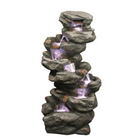 Aqua Creations 7 Fall Rock Mains Plugin Powered Water Feature with Protective Cover