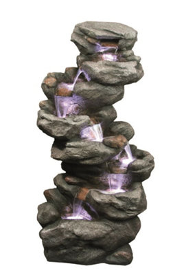 Aqua Creations 7 Fall Rock Mains Plugin Powered Water Feature with Protective Cover