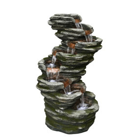 Aqua Creations 7 Fall Slate Mains Plugin Powered Water Feature with Protective Cover