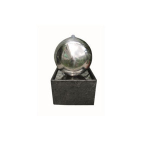 Aqua Creations Adelaide Stainless Steel (granite base) Mains Plugin Powered Water Feature with Protective Cover