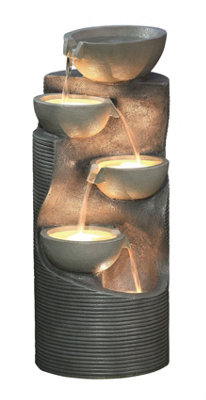 Aqua Creations Alton Pouring Bowls Mains Plugin Powered Water Feature with Protective Cover