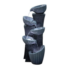 Aqua Creations Amaya Pouring Bowls Mains Plugin Powered Water Feature with Protective Cover