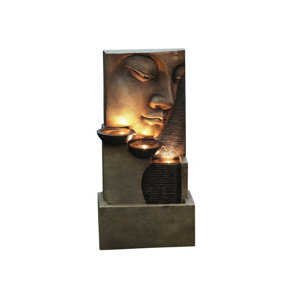 Aqua Creations Ashburton Buddha Wall Mains Plugin Powered Water Feature with Protective Cover