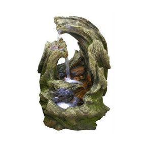 Aqua Creations Ashford Wooden Falls Mains Plugin Powered Water Feature with Protective Cover