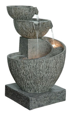 Aqua Creations Basildon Pouring Bowls Mains Plugin Powered Water Feature with Protective Cover