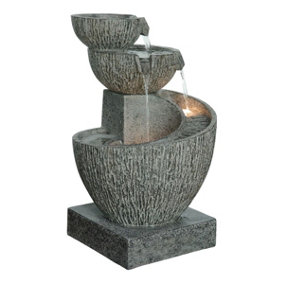 Aqua Creations Basildon Pouring Bowls Mains Plugin Powered Water Feature with Protective Cover