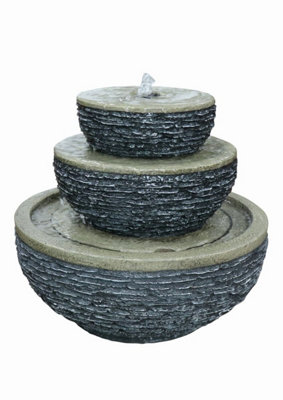 Aqua Creations Bexhill Stacked Stone Mains Plugin Powered Water Feature with Protective Cover