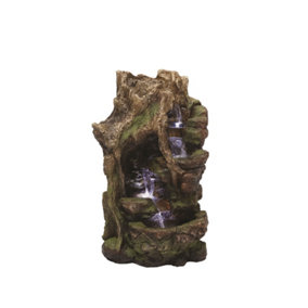 Aqua Creations Boston Driftwood Falls Solar Water Feature with Protective Cover