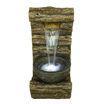 Aqua Creations Burlington Log Falls Mains Plugin Powered Water Feature